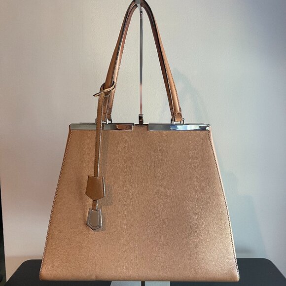 Fendi Brown Vitello Elite Leather Large 3Jours Shoulder Tote - Preowned - Picture 1 of 16
